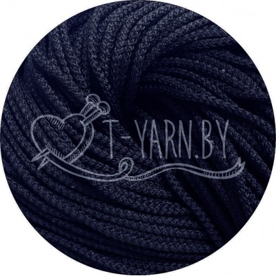 Полиэфирный шнур с сердечником, цвет Чернильный, 3мм, 200м, пасма